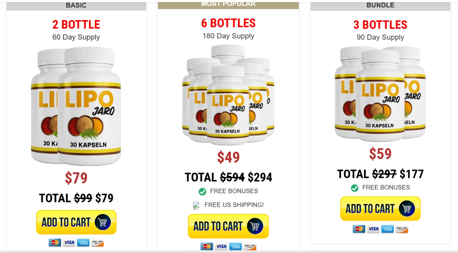 LipoJaro Official Website Pricing and Special Deals LipoJaro Official Price Packages and Discount Offers